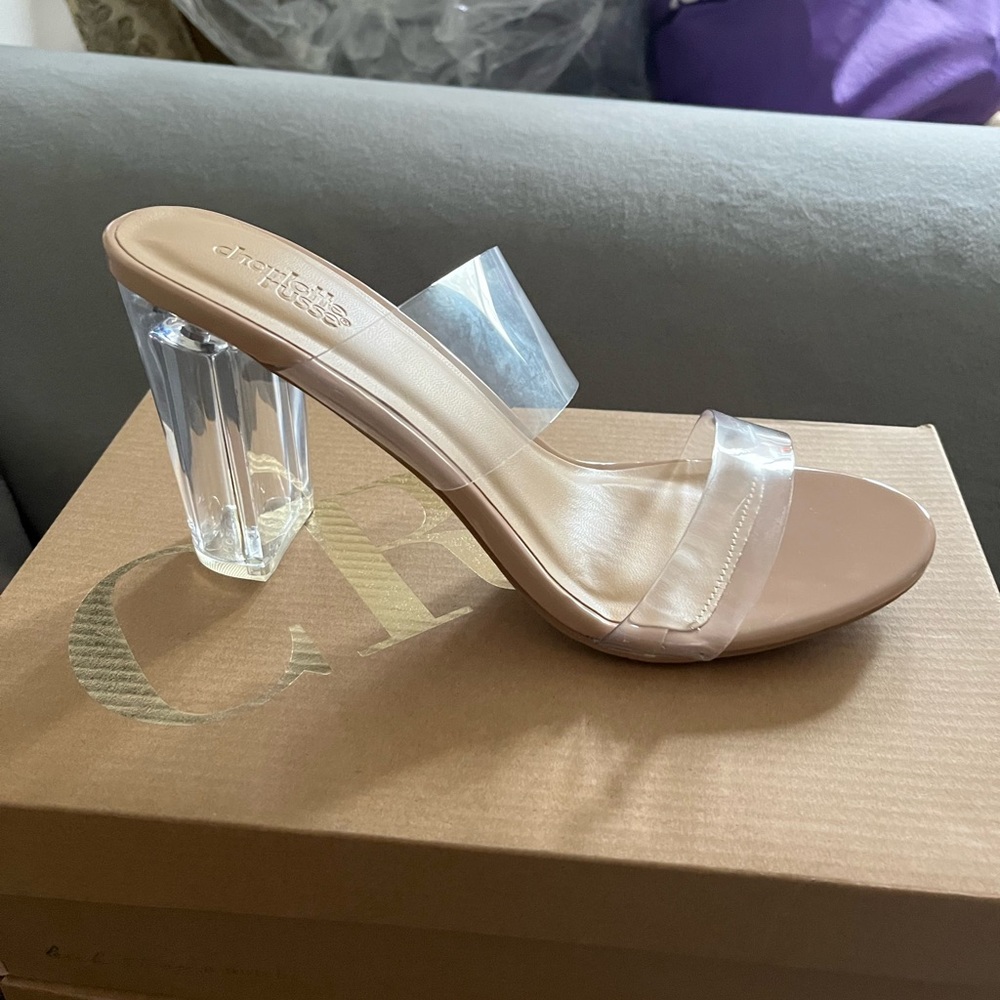 Clear strap heels